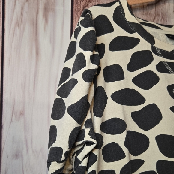 Who What Wear Black and Cream Ruffled Short Sleeve Top Womens 1X - Picture 7 of 9